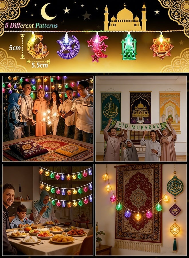 CubeG 3 Meters Moon Star Ramadan String Lights for Bedroom Decor, USB-Powered LED String Lights Are Suitable for Occasions Such as Eid Al-Fitr and Eid Al-Adha in The Middle East - Image 4